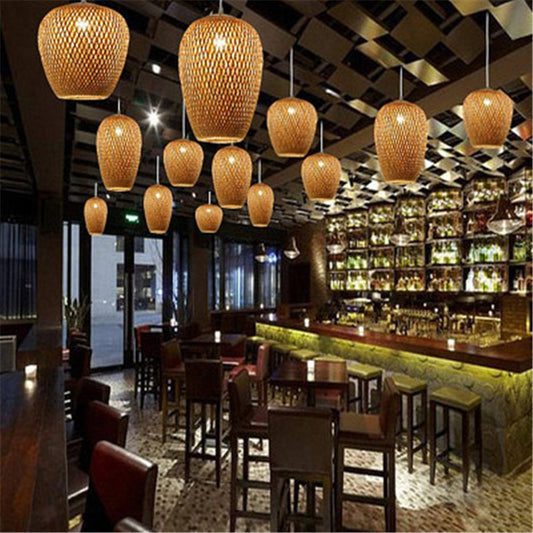 Bamboo Three-Head Pendant Light for Modern Interiors