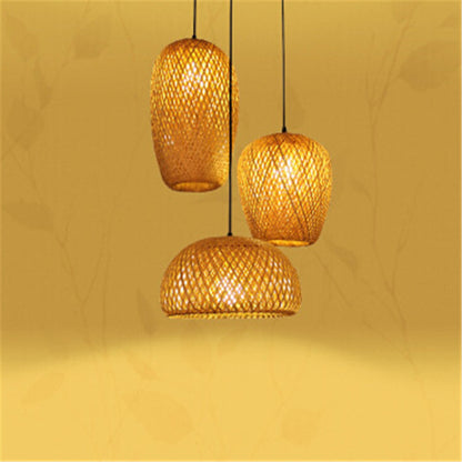 Bamboo Three-Head Pendant Light for Modern Interiors